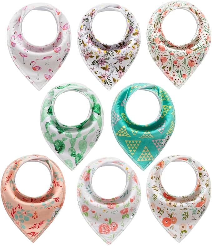 Baby Bibs Bandana Drool Bibs 8 Pack by LITTLETOTSBABY