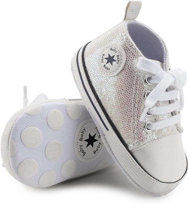 Unisex Baby Girls Boys Canvas High-top Shoes, Newborn Infant Anti-Slip Soft - Image 2