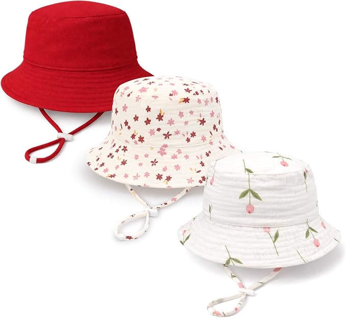 Baby Sun Hat Infant Toddler Summer Cotton Yarn Bucket Hat by DANMY