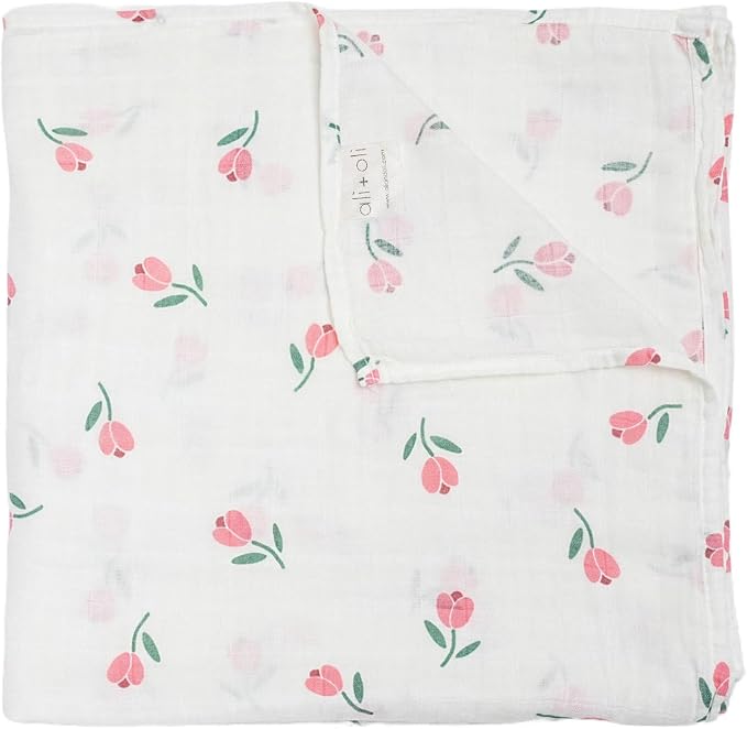Ali+Oli Muslin Swaddle Blanket for Baby Large 47" x 47" Soft Rayon Made from by AliOli