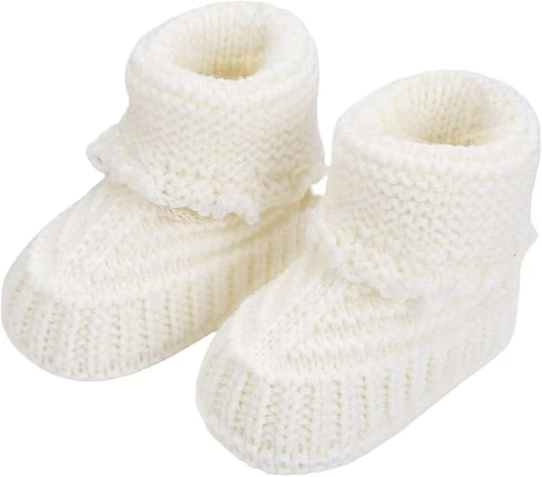 Baby Booties, Newborn Walking Shoes, Infant Hand Crochet Knit Cotton Sock by Unknown