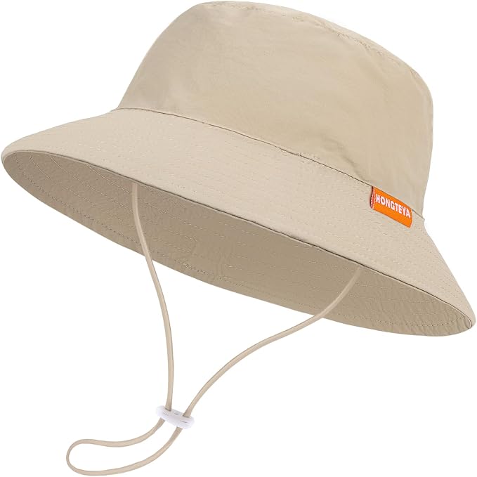 Baby Sun Hat Kids Summer Sun Protection Toddler Bucket Hat Wide Brim Adjustable by HONGTEYA