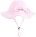 Baby Girl Sun Hat with UPF 50+ Outdoor Adjustable Beach Hat with Wide Brim Bucket Hats