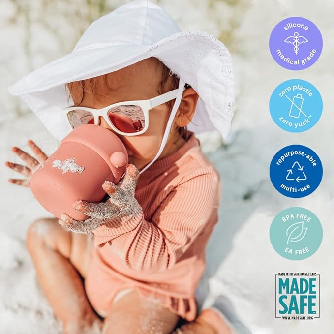 Pura my-my Silicone Sippy Cup 5oz/150ml - Training Cup, Reusable, Platinum Food Grade Medical Grade, Spill Proof Cups for Kids, Toddlers, Babies & Infants - 2-Pack Mint & Moss