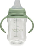 nouka Soft Spout Tritan Sippy Cup | Leak Proof and Easy Grip | Removable Handles | Moss