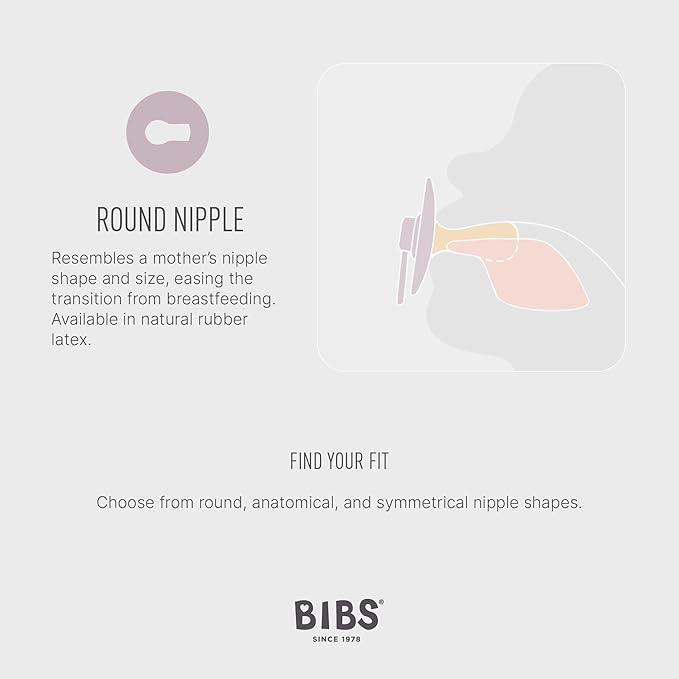BIBS Pacifiers Colour Collection | Natural Rubber Baby Pacifier | Set of 2 BPA-Free Soothers | Made in Denmark | 18+ Months (Pack of 2) | Black Glow/Vanilla Glow