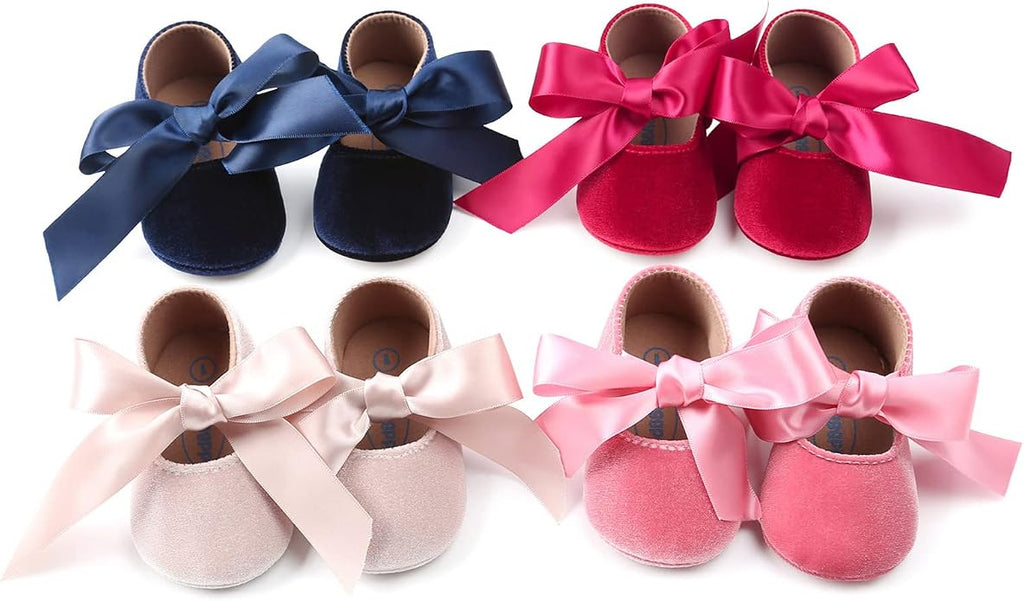 KIDSUN Infant Baby Girls Mary Jane Shoes Non-Slip Rubber Sole Ballet Slippers - Image 2
