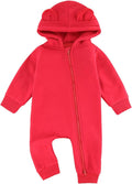 Baby Jumpsuit Hoodie Romper Zipper Long Sleeve One Piece Outfits Warm Clothes by GLEAMINGGRAIN