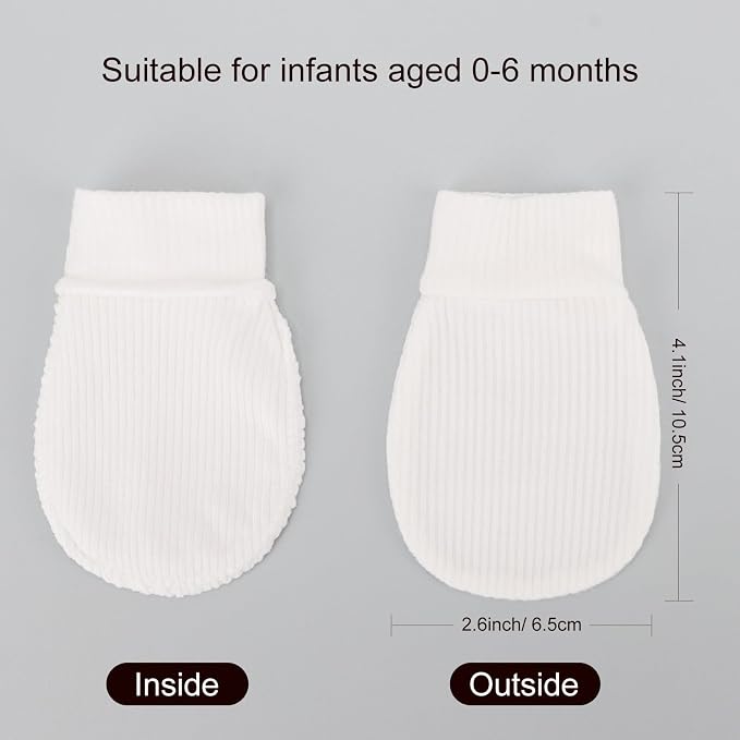 BQUBO 6 Pairs Newborn Baby Boys Girls Mittens 0-6 Months Unisex-Baby Infant - Image 6