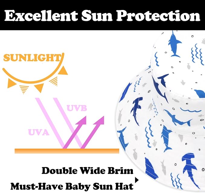 Sarfel Baby Sun Hat Summer Baby Boy Hats UPF 50+ Sun Protection Toddler Hat - Image 5