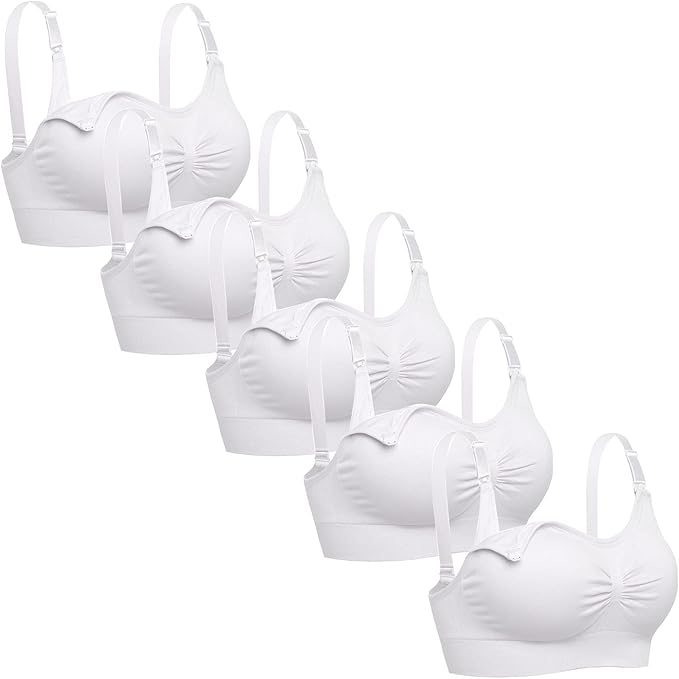 Lataly Womens Seamless Nursing Bra Sleeping Maternity Bralette for Breastfeeding Pack of 3