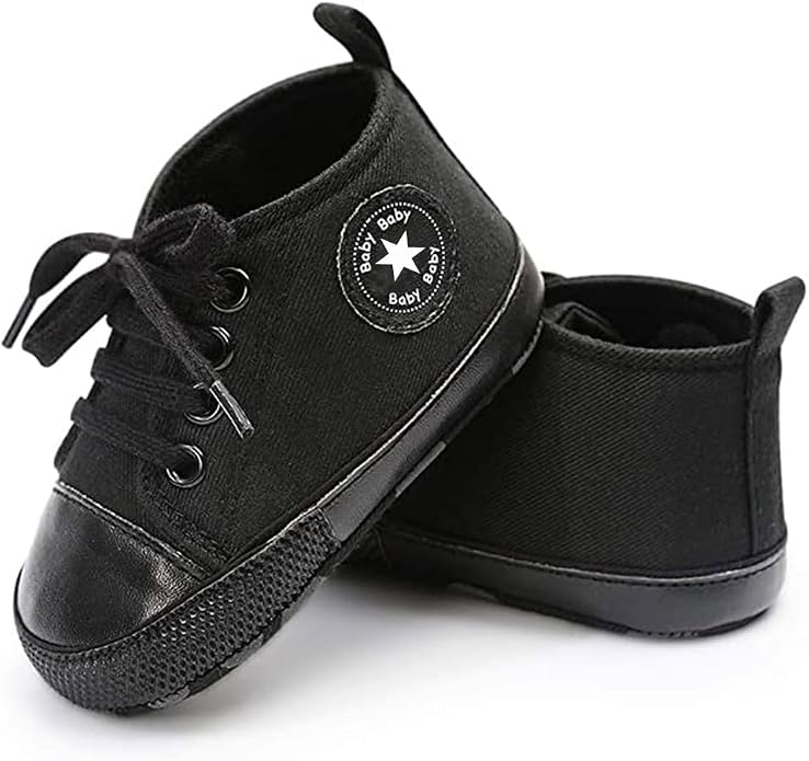 Unisex Baby Girls Boys Canvas High-top Shoes, Newborn Infant Anti-Slip Soft - Image 4