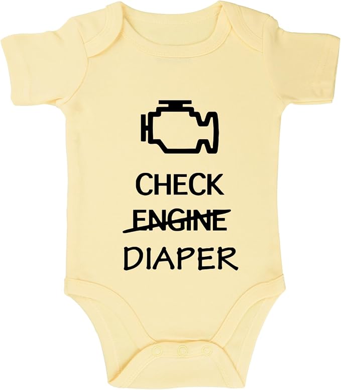 Check Engine Diaper Bodysuit by Unknown