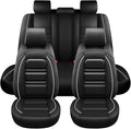 Seat Covers for Hyundai Car Sonata 2002-2025 | 5-Seats Leather Seat Covers, Easy to Install Automotive Seat Covers Full Set (Full Set, Black&White Line)