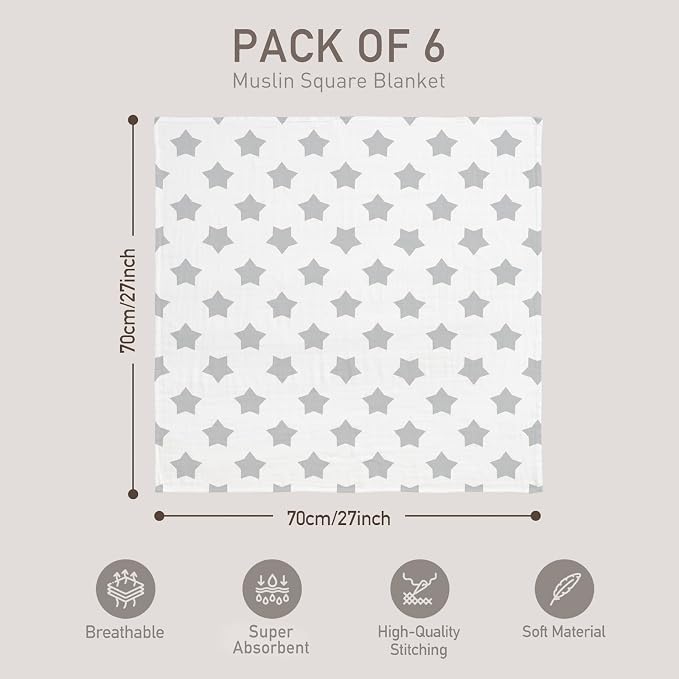 GLLQUEN BABY Receiving Blankets Muslin Swaddle Blanket - Image 5