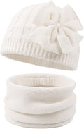 JANGANNSA Winter Warm Knitted Baby Hat for Girls Cotton Lined Infant Toddler Hat Autumn Cute Bow Classic Girls Beanie 0-6Y