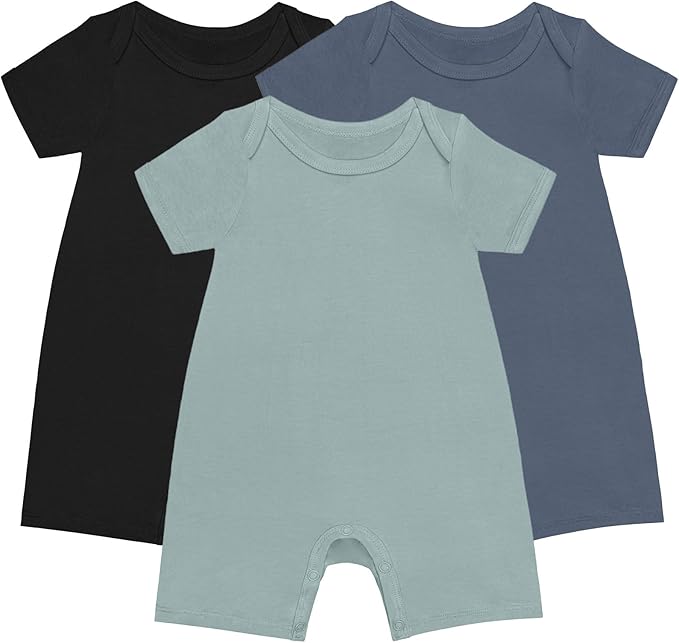 GUISBY Baby Rayon Romper Pajamas, 0-24M | Silky Soft Feel，Snap Closure，Footless by GUISBY