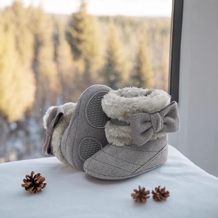 Ohwawadi Infant Baby Boots Boys Girls Cozy Fleece Slippers Snow Boots Winter - Image 3