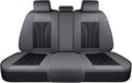 FLORICH Rear Seat Covers Leather Car Seat Covers Waterproof Back Seat Cover Automotive Seat Covers Universal Seat Cushion Protector for Most Cars Trucks SUV-Gray&Black