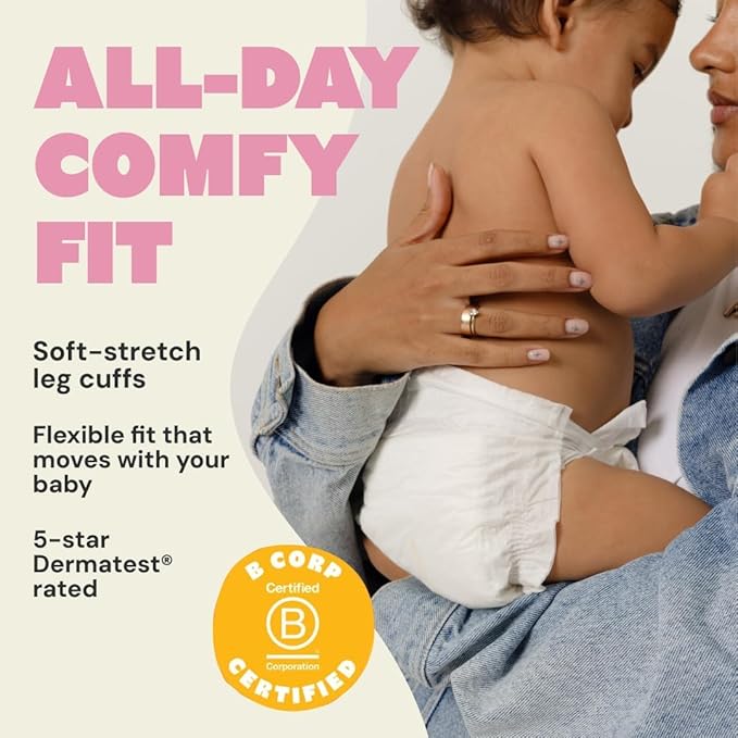 DYPER - Baby Diapers Premium Leak Protection Plant Based, Hypoallergenic Diaper for Day and Overnight Skin-Friendly Comfort | Soft Disposable Diapers (Size 5 (20 Diapers))