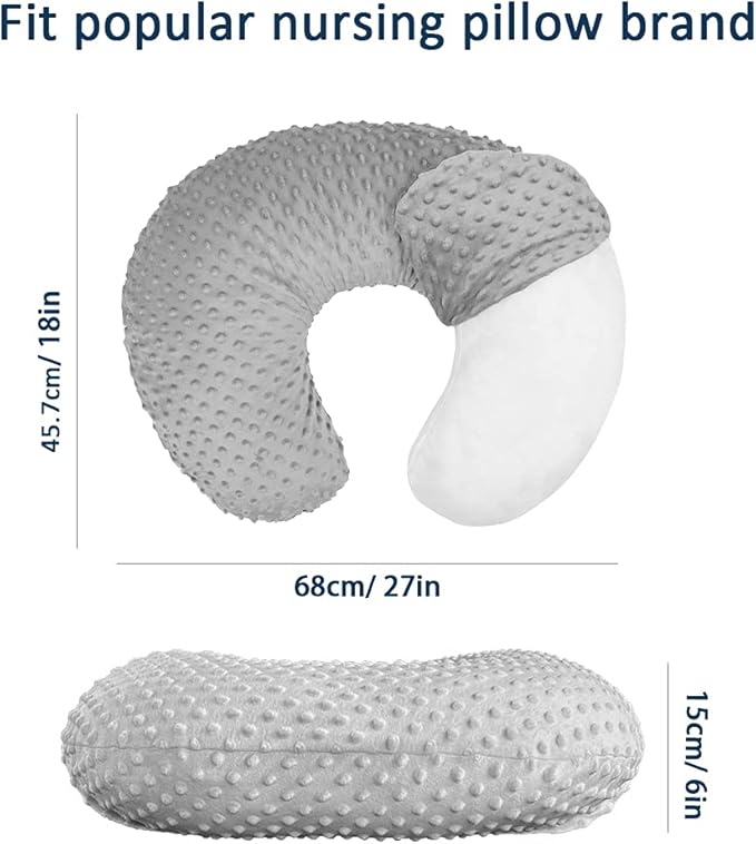 iEvolve Minky Nursing Pillow Cover Breast Feeding Pillow Cover Slipcover U Shape for Baby Boy Girl,Cover Only(Navyblue)