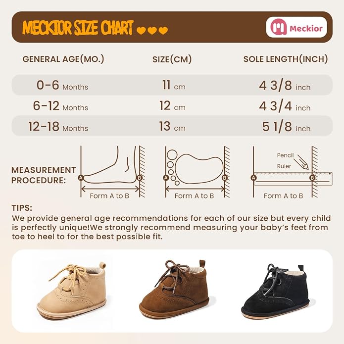 Meckior Baby Booties Newborn Infant Unisex Baby Girls Boys Velvet Rubber - Image 6
