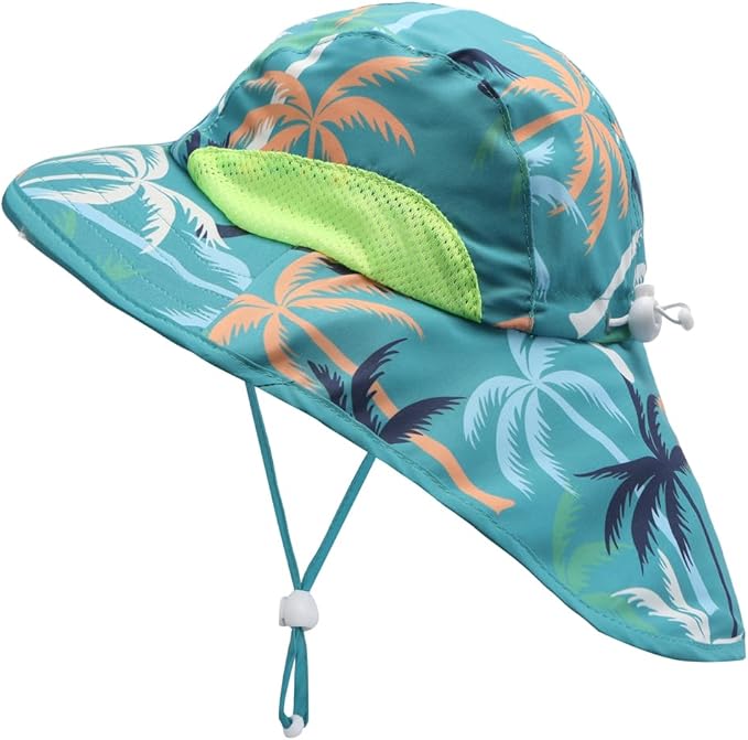 Toddler Baby Boys Swimsuit Rashguard One Piece Zipper Bathing Suit with Sun Hat Infant Swimwear Sunsuit UPF 50+