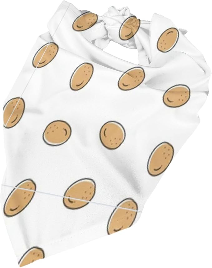Baked Potato with Legs Dog Bandana, Funny Washable Triangle Bibs Scarf - Image 5
