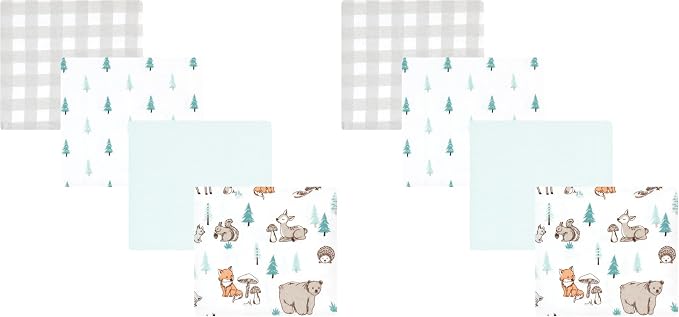 Hudson Baby Unisex Baby Cotton Flannel Receiving Blankets, Neutral Woodland Pals by HudsonBaby