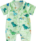 Kuriozud Baby Girl Boy Romper Pajamas Onesie Short Sleeve Button Down Pjs by Kuriozud