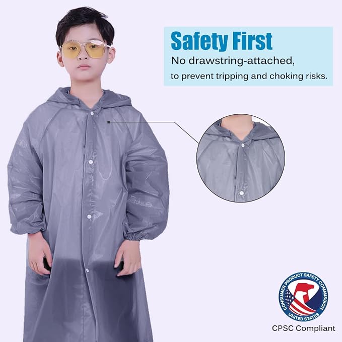 Kids Rain Jacket, 2 Pack Rain Ponchos - Image 4