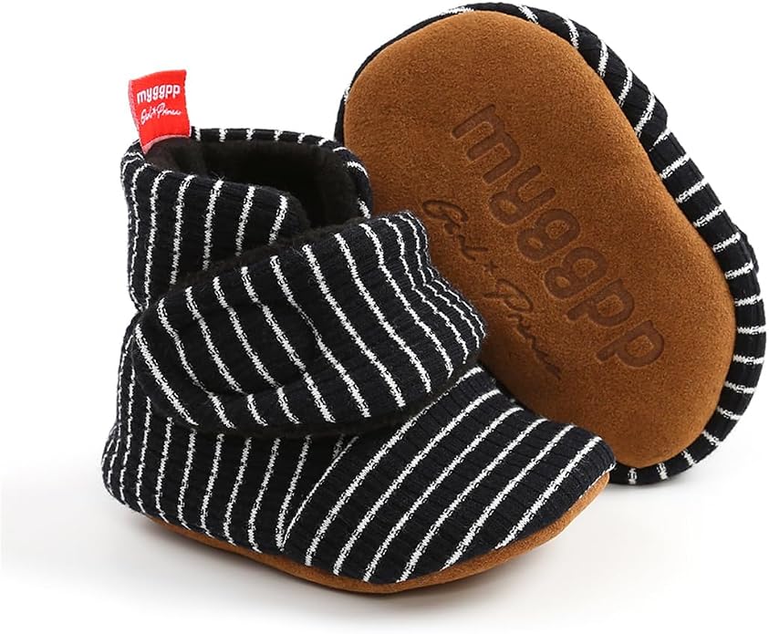 Baby Booties Cozy Fleece Slippers Soft Baby Shoes by GDSDYM