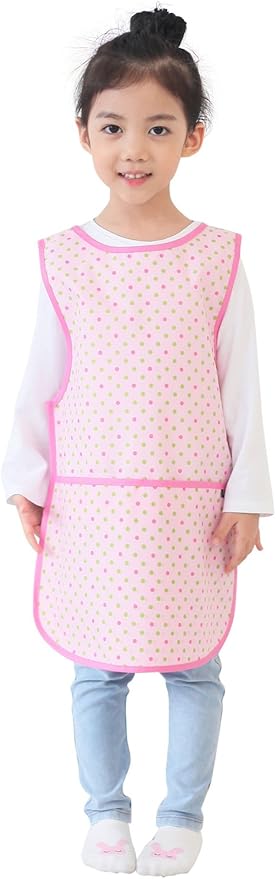 Kids Painting Apron – Waterproof Art Smock for Toddlers & Preschoolers, Messy Play, Baking, Crafts, Cooking, Mealtime