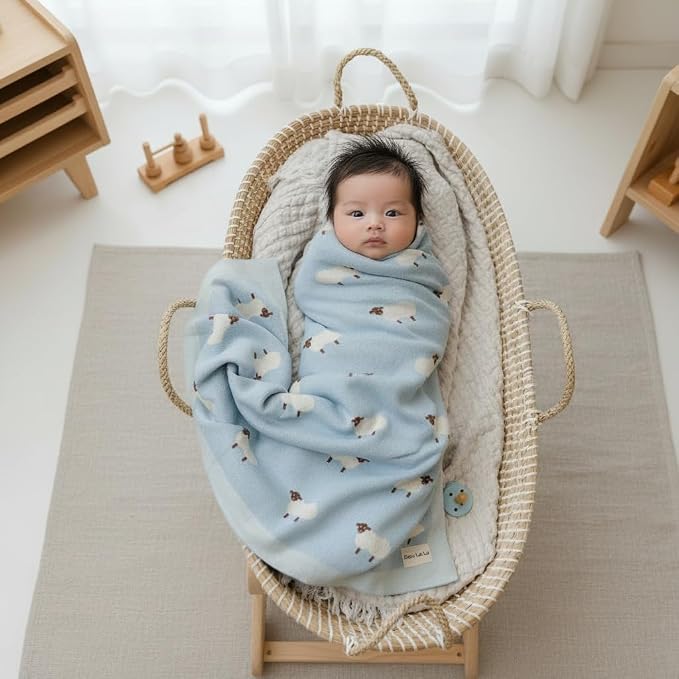 Knit Baby Swaddle Blanket for Boys - Image 2