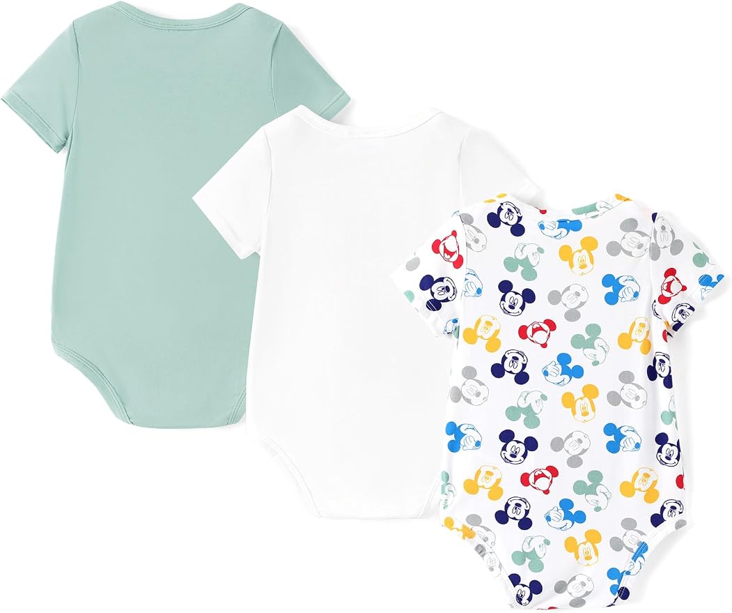 Disney Baby Viscose Made from Bamboo 3-Pack Bodysuits Set Newborn to Infant - Image 2