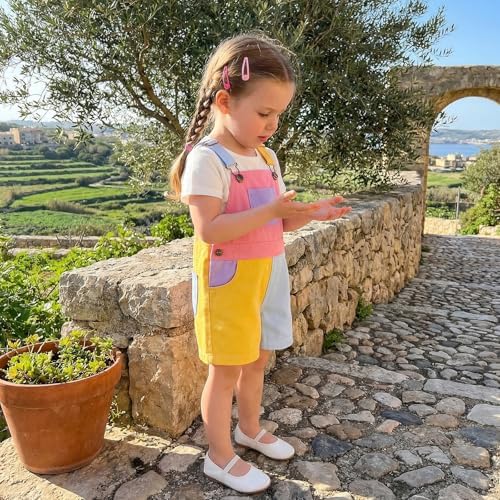 Fernvia Toddler Kids Baby Girl Boy Contrast Color Overalls Shorts Clothes - Image 2