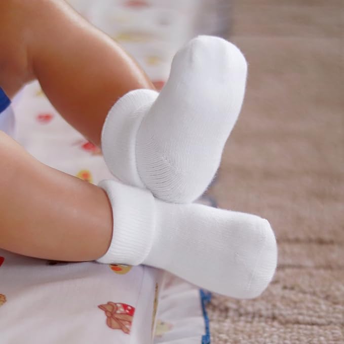 RATIVE Newborn Baby Socks 0-6, 6-12 Months Terry Turn Cuff Socks - Image 6