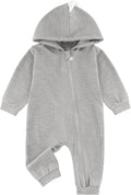 Baby Jumpsuit Hoodie Romper Zipper Long Sleeve One Piece Outfits Warm Clothes by GLEAMINGGRAIN