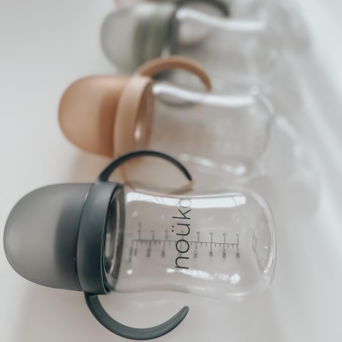 nouka Soft Spout Tritan Sippy Cup | Leak Proof and Easy Grip | Removable Handles | Wave
