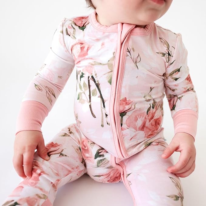 Posh Peanut Convertible Baby Sleepers - Girls Footless Baby Pajamas with 2 Way Zipper for Easy Diaper Changes