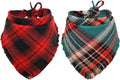 Christmas Dog Bandana Plaid Reversible Triangle Bibs Scarf Accessories by KZHAREEN