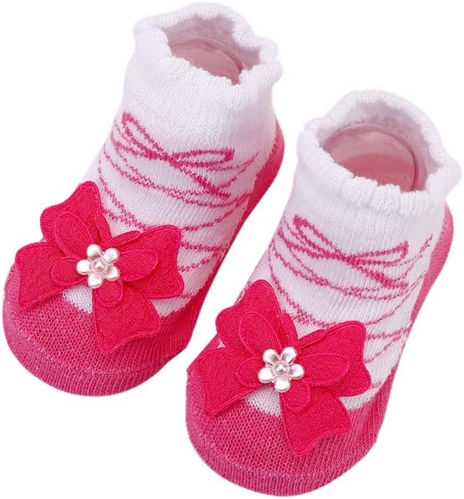 Newborn Baby-girls Socks and Bow Infant Toddler Ankle Socks - Image 2