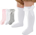 Baby Knee High Socks Newborn Ruffle Bow Socks Infant Long Sock Toddler Girls by Unknown