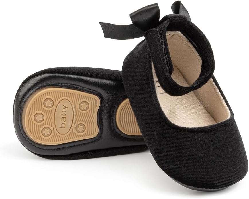 KIDSUN Infant Baby Girls Mary Jane Shoes Non-Slip Rubber Sole Ballet Slippers by KIDSUN