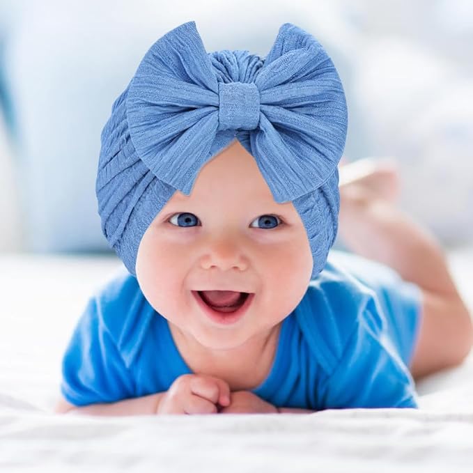Cinaci 6 Pack Nursery Hospital Caps Bonnets Beanies Headwraps Turban Hats - Image 7