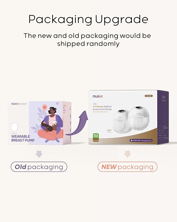 Nuliie Hands-Free Breast Pump, Wearable Breastfeeding Pump 4 Modes 9 Levels with 18/21/24MM Flange, Electric Breast Pump Portable, Replaced Pumping Accessories Included (2 Packs, White)