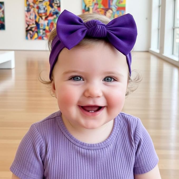 Baby Girl Headbands-Infant, Toddler Cotton Handmade Hairbands - Image 3