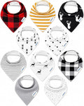Baby Bibs | Multi-Pack Organic Cotton Bandana Drool Bibs, Soft Absorbent by KiddyStar%C2%AE