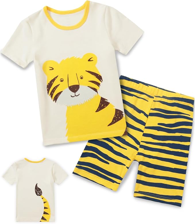 babee Reshinee Bamboo Viscose Toddler Boys Pajamas Set, Short Sleeve Kids by babeeReshinee