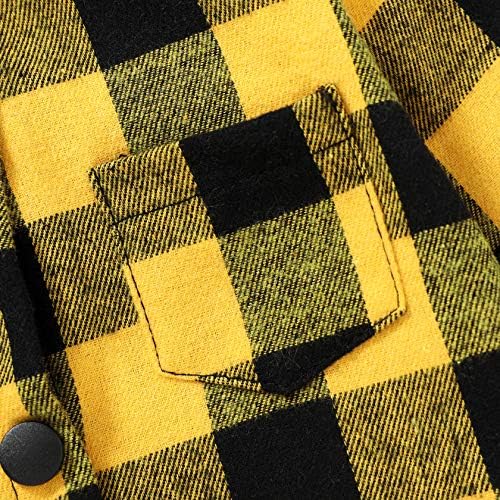 YOUNGER STAR Toddler Kids Boys Girls Flannel Hooded Plaid Shirt Button Baby Red - Image 5